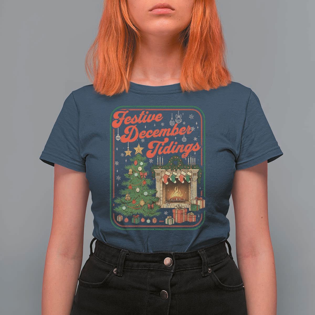 Funny Democrat Christmas T Shirt For Women Festive December Tiding Xmas Political Satire - Wonder Print Shop