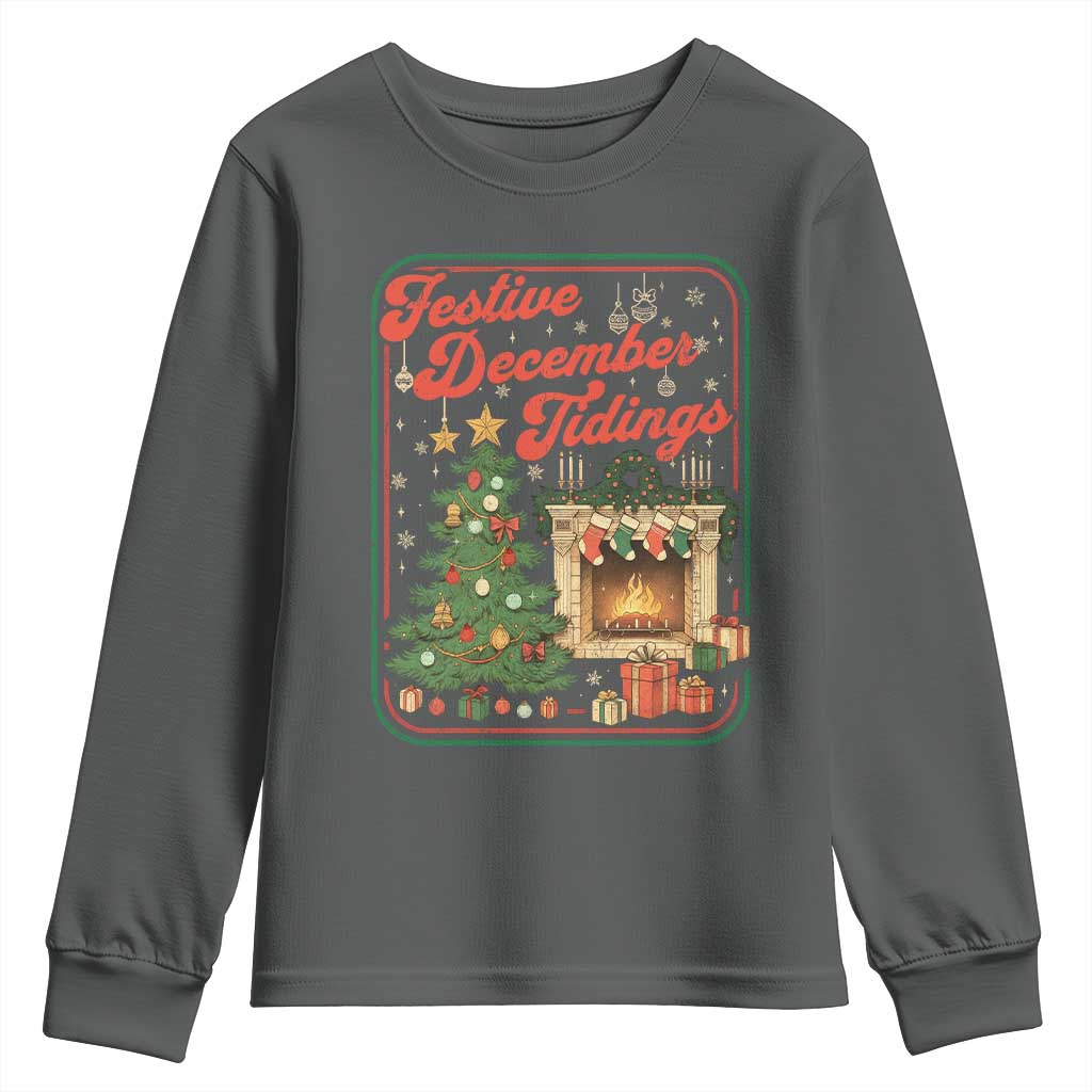 Funny Democrat Christmas Youth Sweatshirt Festive December Tiding Xmas Political Satire - Wonder Print Shop
