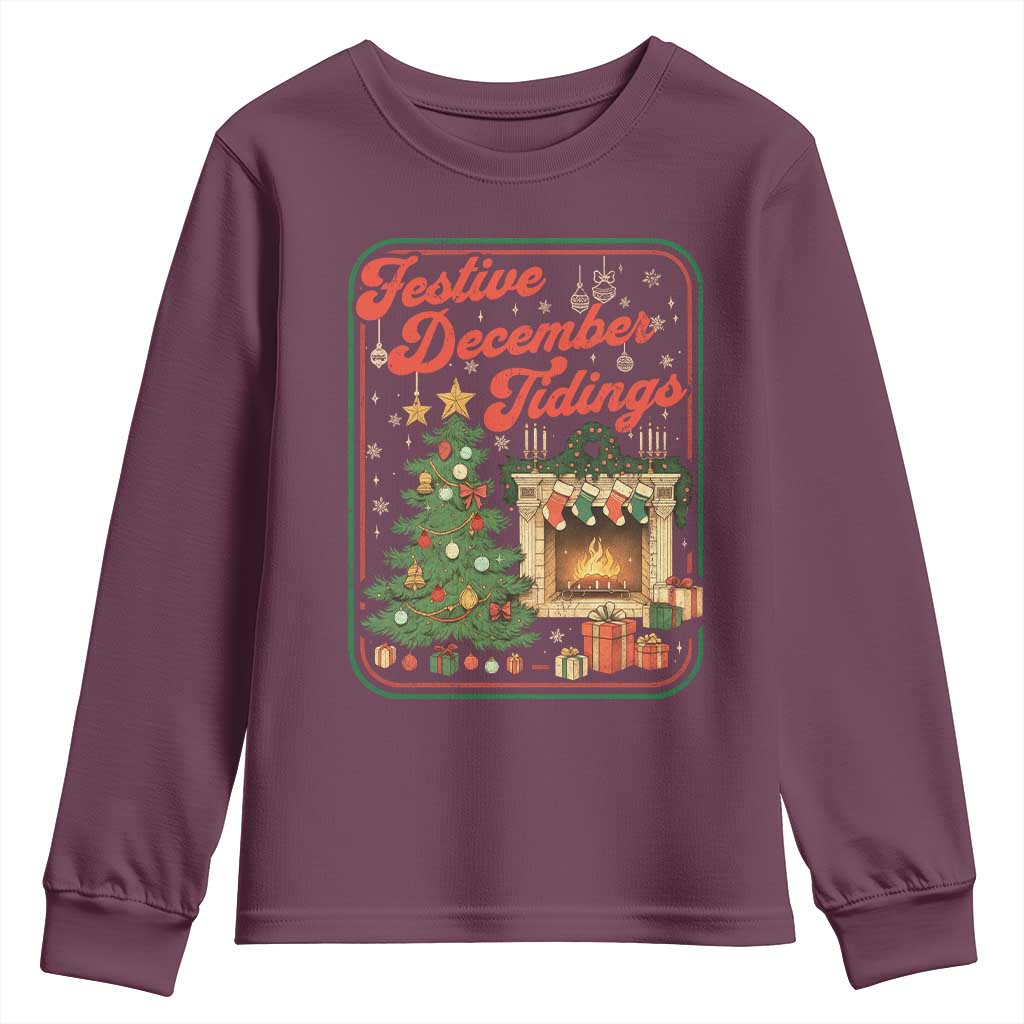 Funny Democrat Christmas Youth Sweatshirt Festive December Tiding Xmas Political Satire - Wonder Print Shop