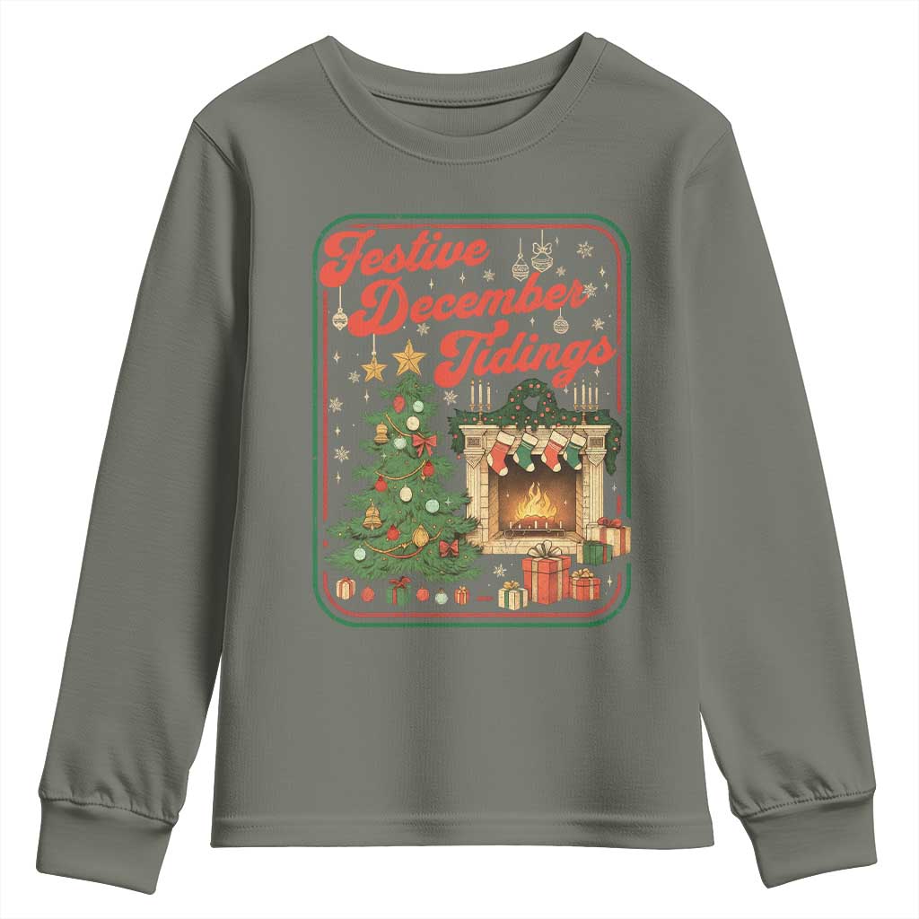 Funny Democrat Christmas Youth Sweatshirt Festive December Tiding Xmas Political Satire - Wonder Print Shop