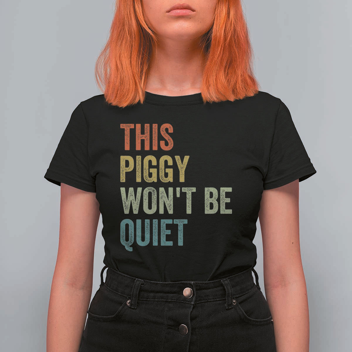 Funny This Piggy Wont Be Quiet T Shirt For Women Pig Political Humor - Wonder Print Shop