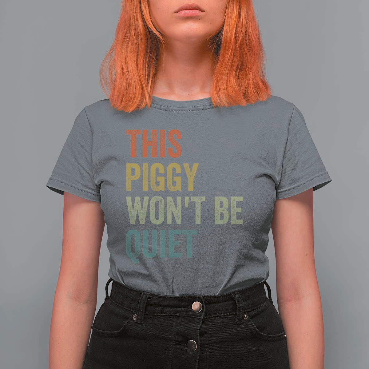 Funny This Piggy Wont Be Quiet T Shirt For Women Pig Political Humor - Wonder Print Shop