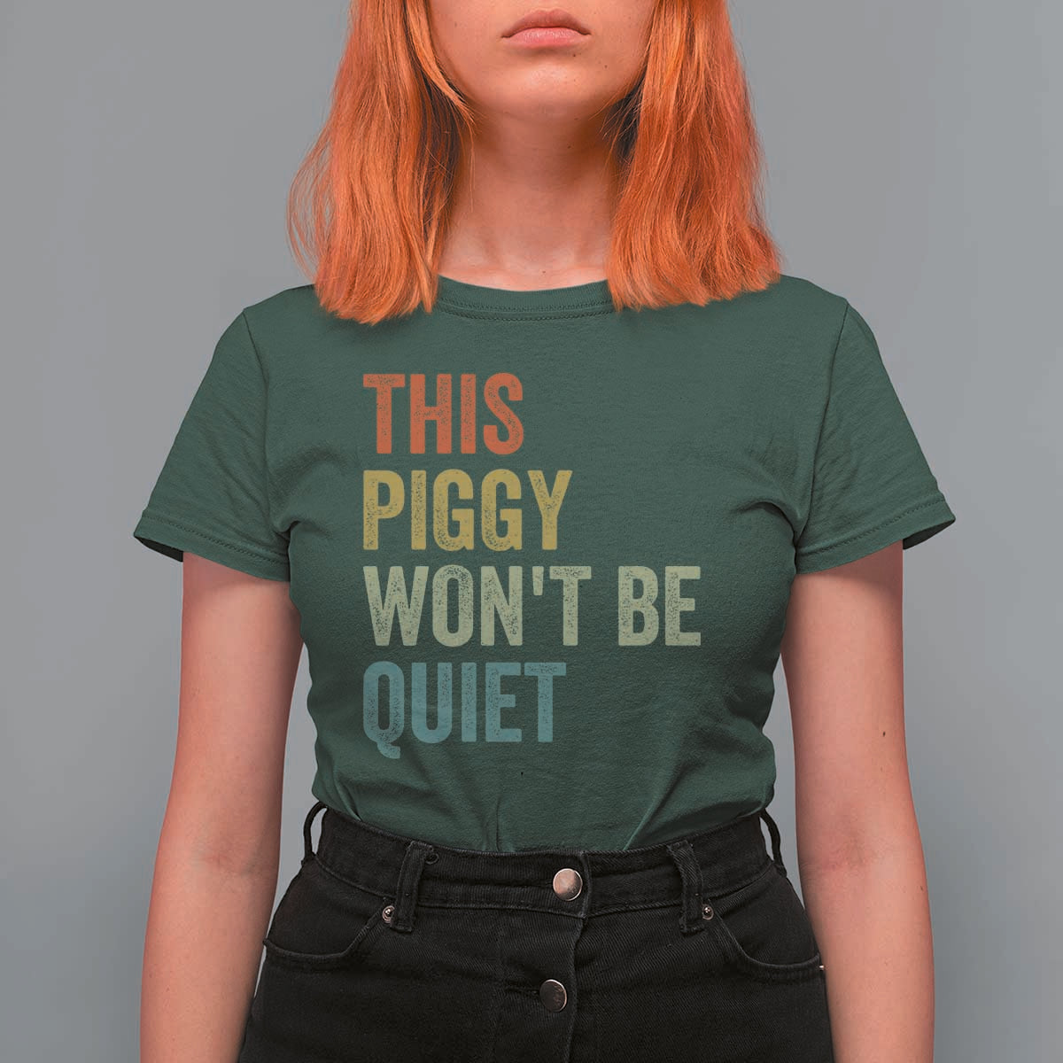 Funny This Piggy Wont Be Quiet T Shirt For Women Pig Political Humor - Wonder Print Shop