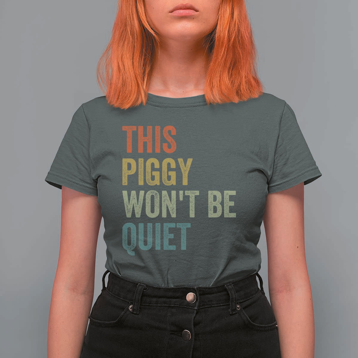 Funny This Piggy Wont Be Quiet T Shirt For Women Pig Political Humor - Wonder Print Shop