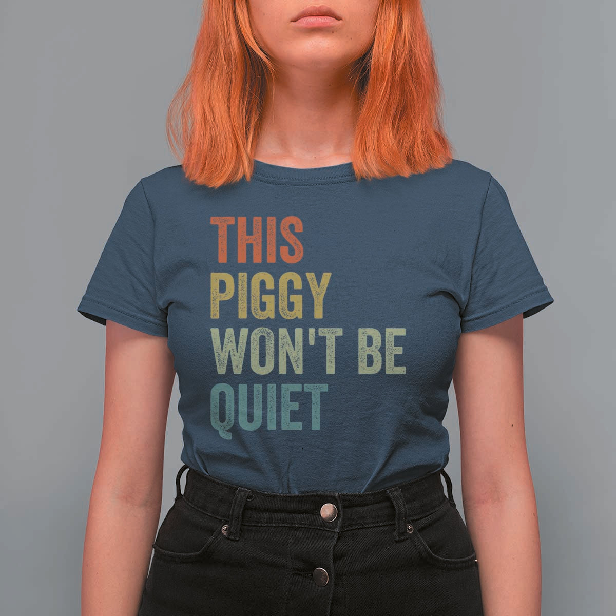 Funny This Piggy Wont Be Quiet T Shirt For Women Pig Political Humor - Wonder Print Shop