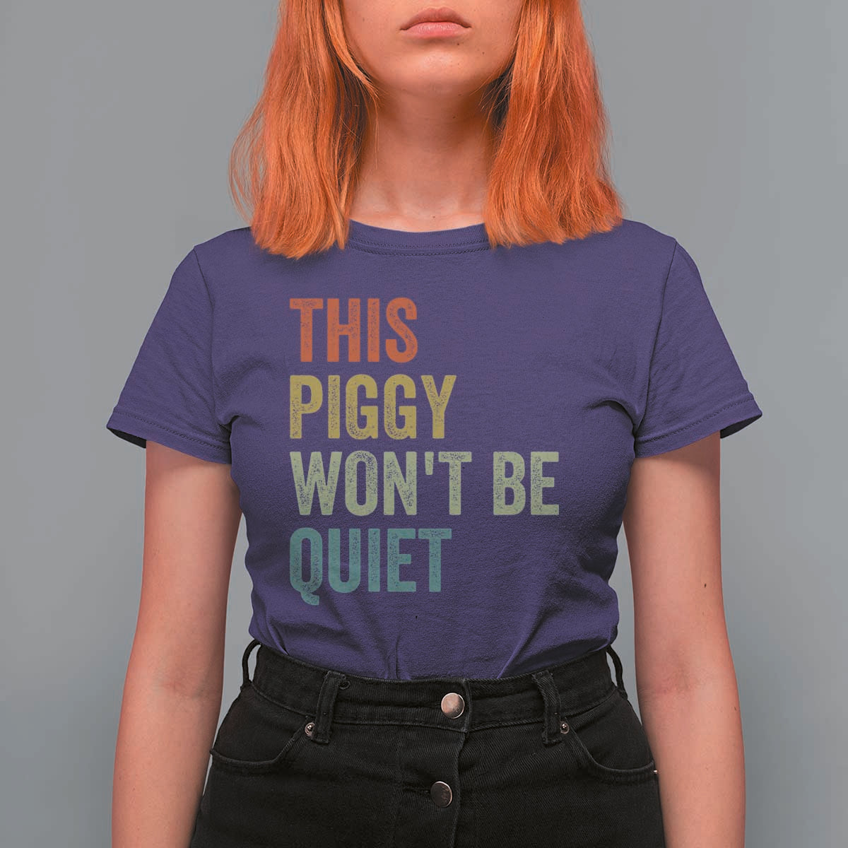 Funny This Piggy Wont Be Quiet T Shirt For Women Pig Political Humor - Wonder Print Shop