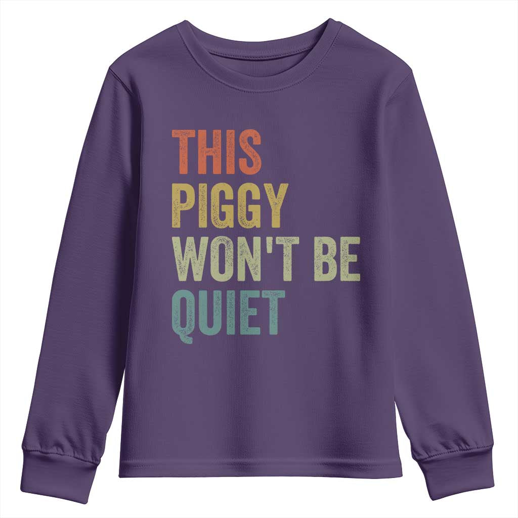 Funny This Piggy Wont Be Quiet Youth Sweatshirt Pig Political Humor - Wonder Print Shop
