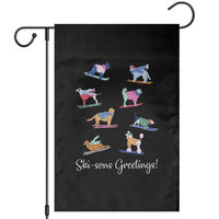 Funny Skiing Dog Garden Flag Ski Sons Greetings Ski Winter Sport - Wonder Print Shop