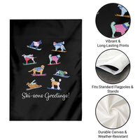Funny Skiing Dog Garden Flag Ski Sons Greetings Ski Winter Sport - Wonder Print Shop