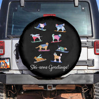Funny Skiing Dog Spare Tire Cover Ski Sons Greetings Ski Winter Sport - Wonder Print Shop