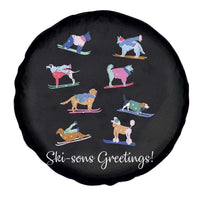Funny Skiing Dog Spare Tire Cover Ski Sons Greetings Ski Winter Sport - Wonder Print Shop