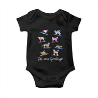 Funny Skiing Dog Baby Onesie Ski Sons Greetings Ski Winter Sport - Wonder Print Shop