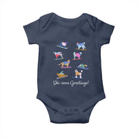 Funny Skiing Dog Baby Onesie Ski Sons Greetings Ski Winter Sport - Wonder Print Shop