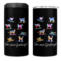 Funny Skiing Dog 4 in 1 Can Cooler Tumbler Ski Sons Greetings Ski Winter Sport - Wonder Print Shop