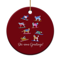 Funny Skiing Dog Ceramic Ornament Ski Sons Greetings Ski Winter Sport - Wonder Print Shop