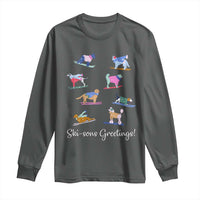 Funny Skiing Dog Long Sleeve Shirt Ski Sons Greetings Ski Winter Sport - Wonder Print Shop