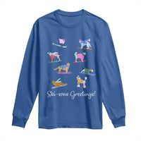 Funny Skiing Dog Long Sleeve Shirt Ski Sons Greetings Ski Winter Sport - Wonder Print Shop