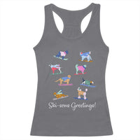 Funny Skiing Dog Racerback Tank Top Ski Sons Greetings Ski Winter Sport - Wonder Print Shop