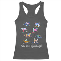Funny Skiing Dog Racerback Tank Top Ski Sons Greetings Ski Winter Sport - Wonder Print Shop