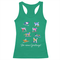Funny Skiing Dog Racerback Tank Top Ski Sons Greetings Ski Winter Sport - Wonder Print Shop