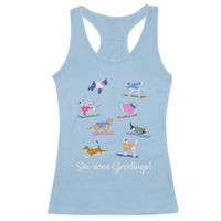 Funny Skiing Dog Racerback Tank Top Ski Sons Greetings Ski Winter Sport - Wonder Print Shop