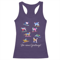 Funny Skiing Dog Racerback Tank Top Ski Sons Greetings Ski Winter Sport - Wonder Print Shop