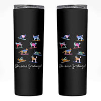 Funny Skiing Dog Skinny Tumbler Ski Sons Greetings Ski Winter Sport - Wonder Print Shop