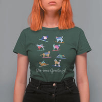Funny Skiing Dog T Shirt For Women Ski Sons Greetings Ski Winter Sport - Wonder Print Shop