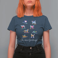 Funny Skiing Dog T Shirt For Women Ski Sons Greetings Ski Winter Sport - Wonder Print Shop