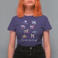 Funny Skiing Dog T Shirt For Women Ski Sons Greetings Ski Winter Sport - Wonder Print Shop