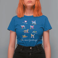 Funny Skiing Dog T Shirt For Women Ski Sons Greetings Ski Winter Sport - Wonder Print Shop