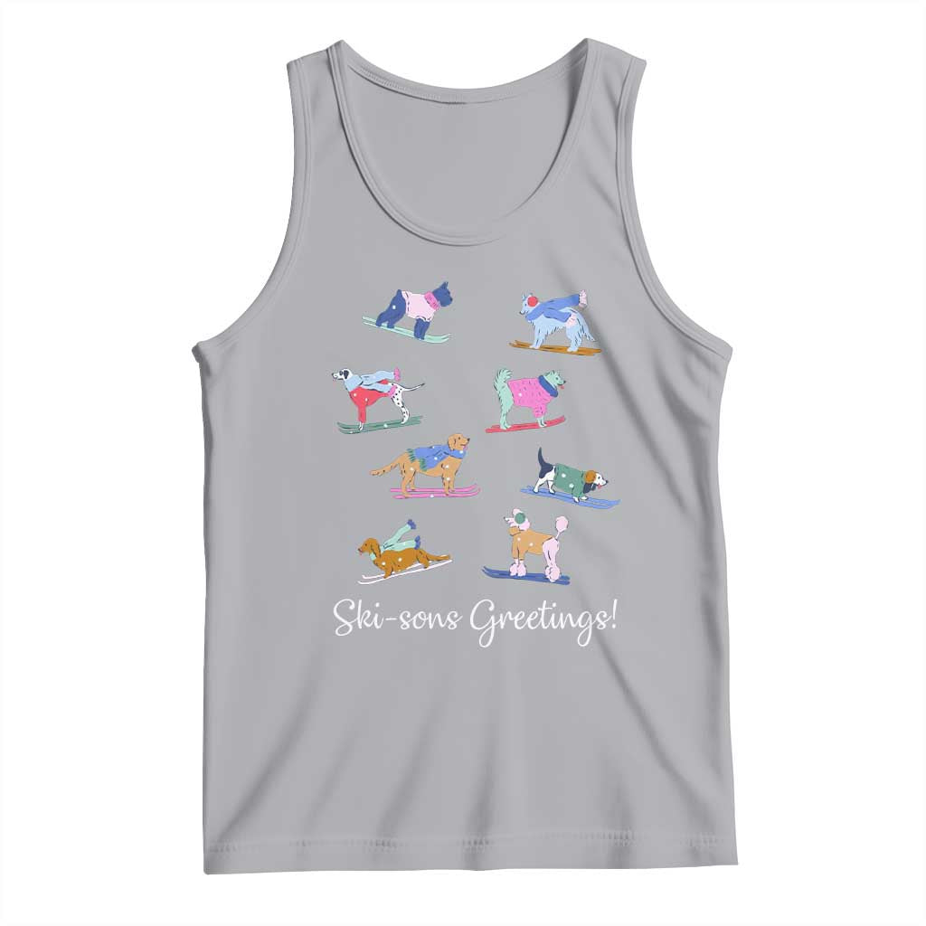 Funny Skiing Dog Tank Top Ski Sons Greetings Ski Winter Sport - Wonder Print Shop