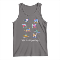Funny Skiing Dog Tank Top Ski Sons Greetings Ski Winter Sport - Wonder Print Shop