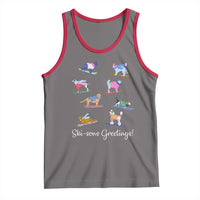 Funny Skiing Dog Tank Top Ski Sons Greetings Ski Winter Sport - Wonder Print Shop