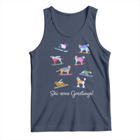 Funny Skiing Dog Tank Top Ski Sons Greetings Ski Winter Sport - Wonder Print Shop