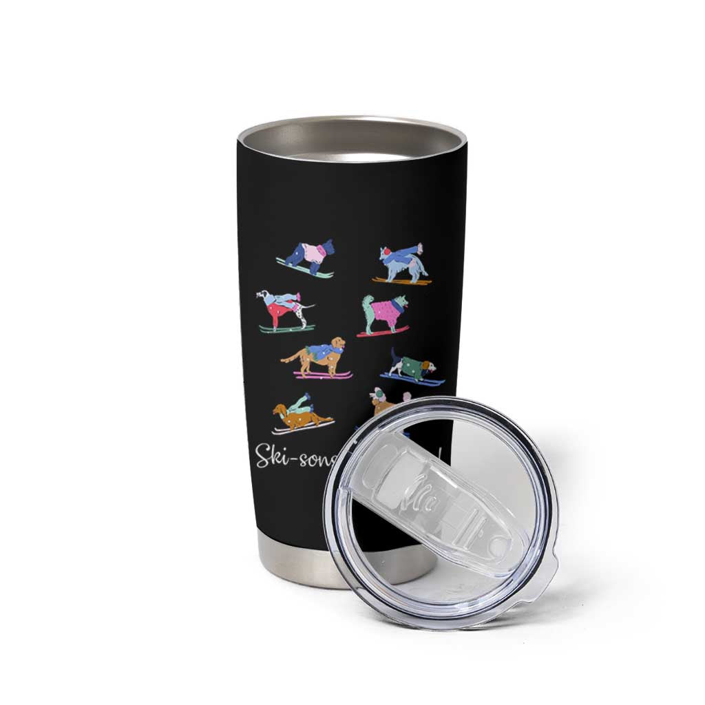 Funny Skiing Dog Tumbler Cup Ski Sons Greetings Ski Winter Sport - Wonder Print Shop
