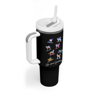 Funny Skiing Dog Tumbler With Handle Ski Sons Greetings Ski Winter Sport - Wonder Print Shop