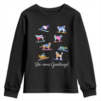 Funny Skiing Dog Youth Sweatshirt Ski Sons Greetings Ski Winter Sport - Wonder Print Shop