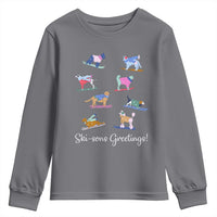 Funny Skiing Dog Youth Sweatshirt Ski Sons Greetings Ski Winter Sport - Wonder Print Shop