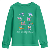 Funny Skiing Dog Youth Sweatshirt Ski Sons Greetings Ski Winter Sport - Wonder Print Shop