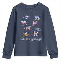 Funny Skiing Dog Youth Sweatshirt Ski Sons Greetings Ski Winter Sport - Wonder Print Shop