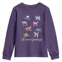 Funny Skiing Dog Youth Sweatshirt Ski Sons Greetings Ski Winter Sport - Wonder Print Shop