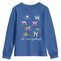 Funny Skiing Dog Youth Sweatshirt Ski Sons Greetings Ski Winter Sport - Wonder Print Shop