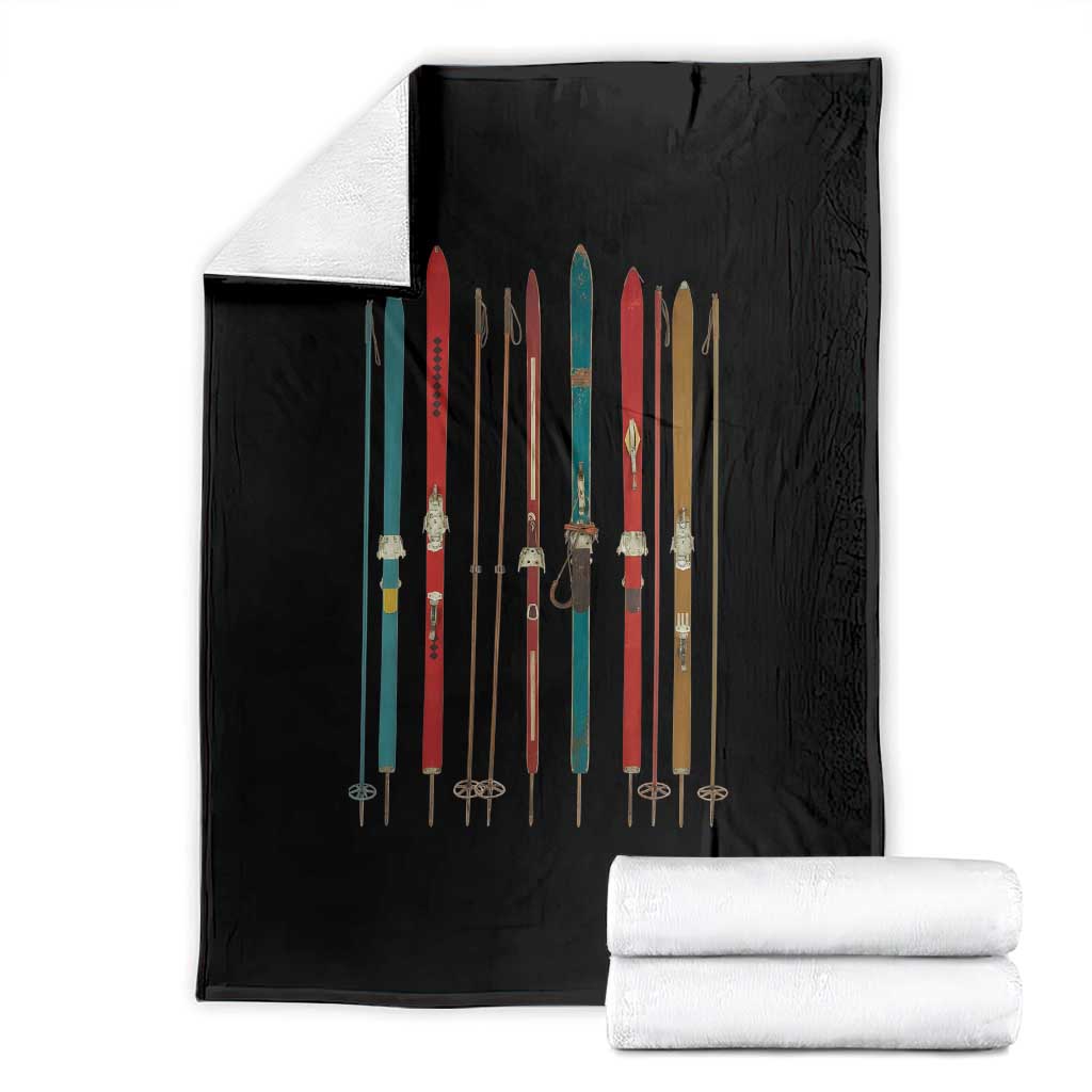 Vintage Skiblades Skiboards Skiing Ski Season Winter Sport Throw Blanket - Wonder Print Shop