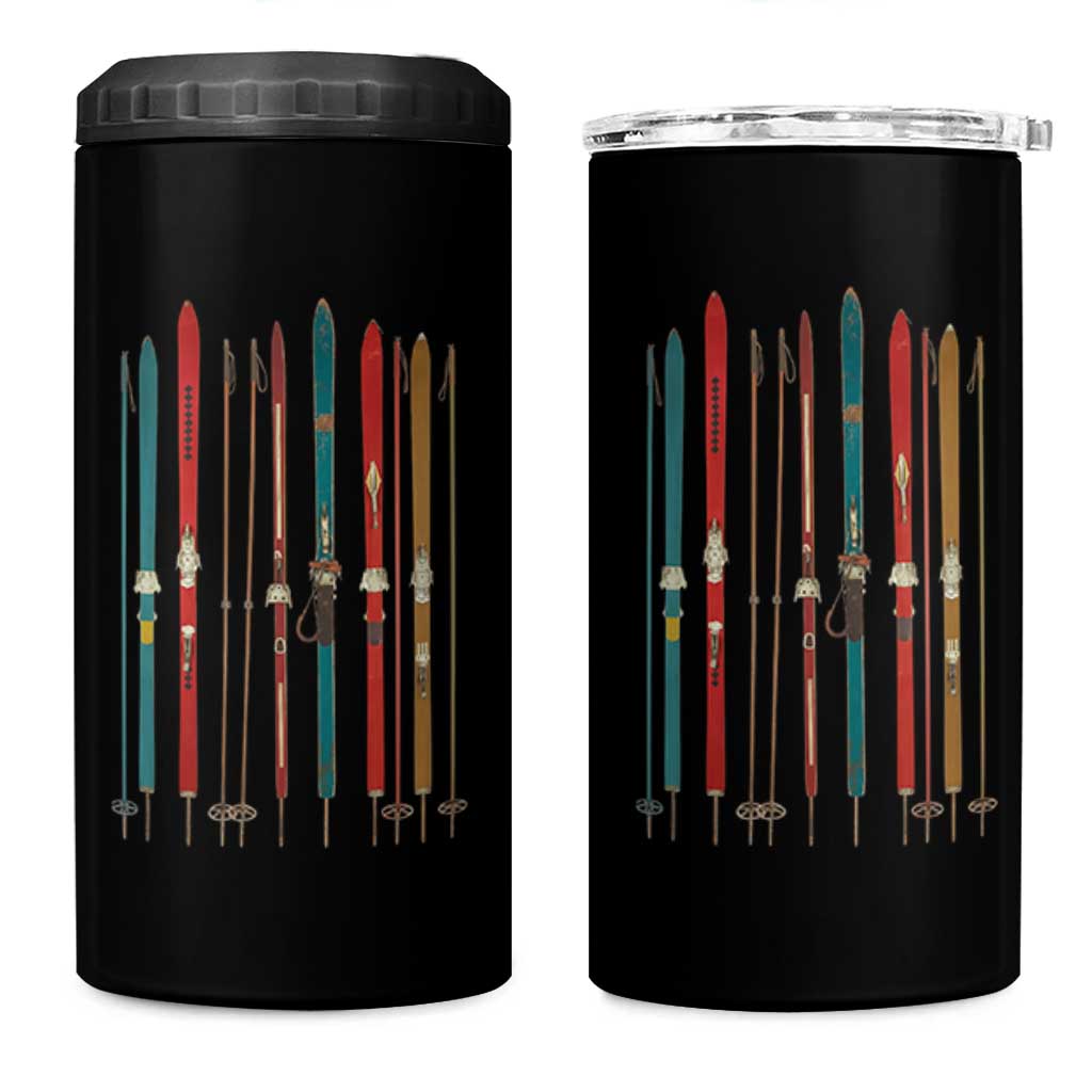 Vintage Skiblades Skiboards Skiing Ski Season Winter Sport 4 in 1 Can Cooler Tumbler - Wonder Print Shop