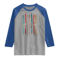 Vintage Skiblades Skiboards Skiing Ski Season Winter Sport Raglan Shirt - Wonder Print Shop