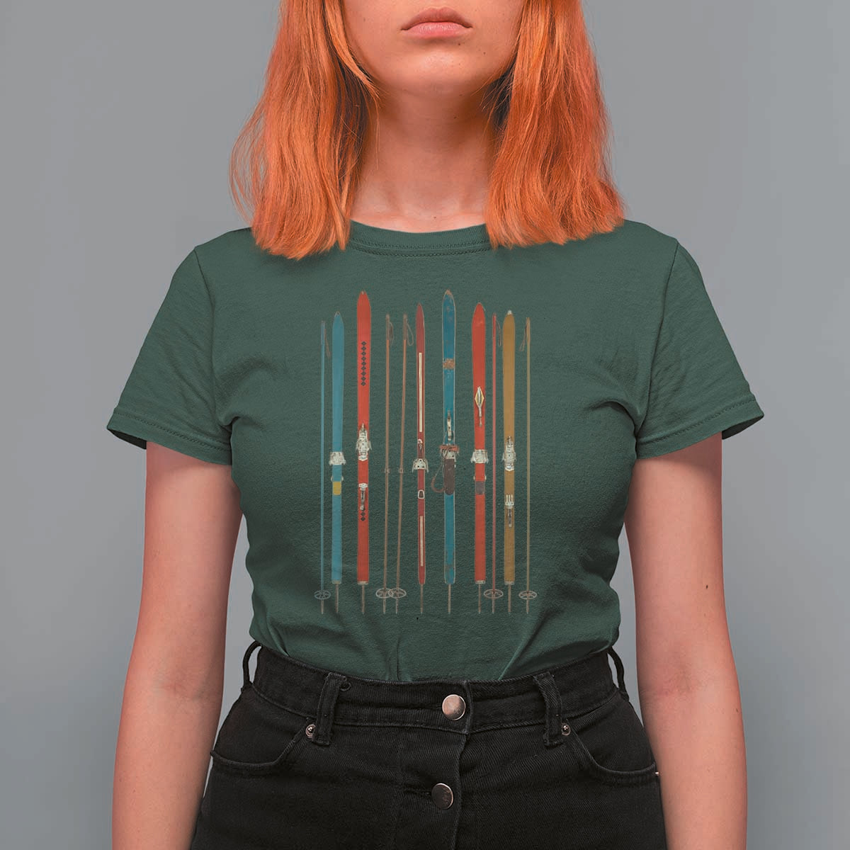 Vintage Skiblades Skiboards Skiing Ski Season Winter Sport T Shirt For Women - Wonder Print Shop