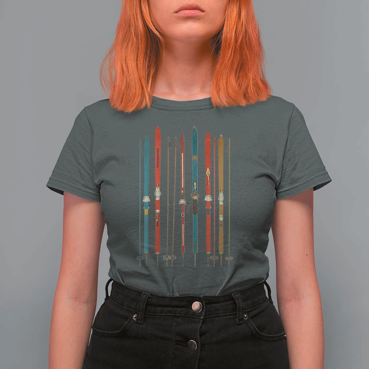 Vintage Skiblades Skiboards Skiing Ski Season Winter Sport T Shirt For Women - Wonder Print Shop