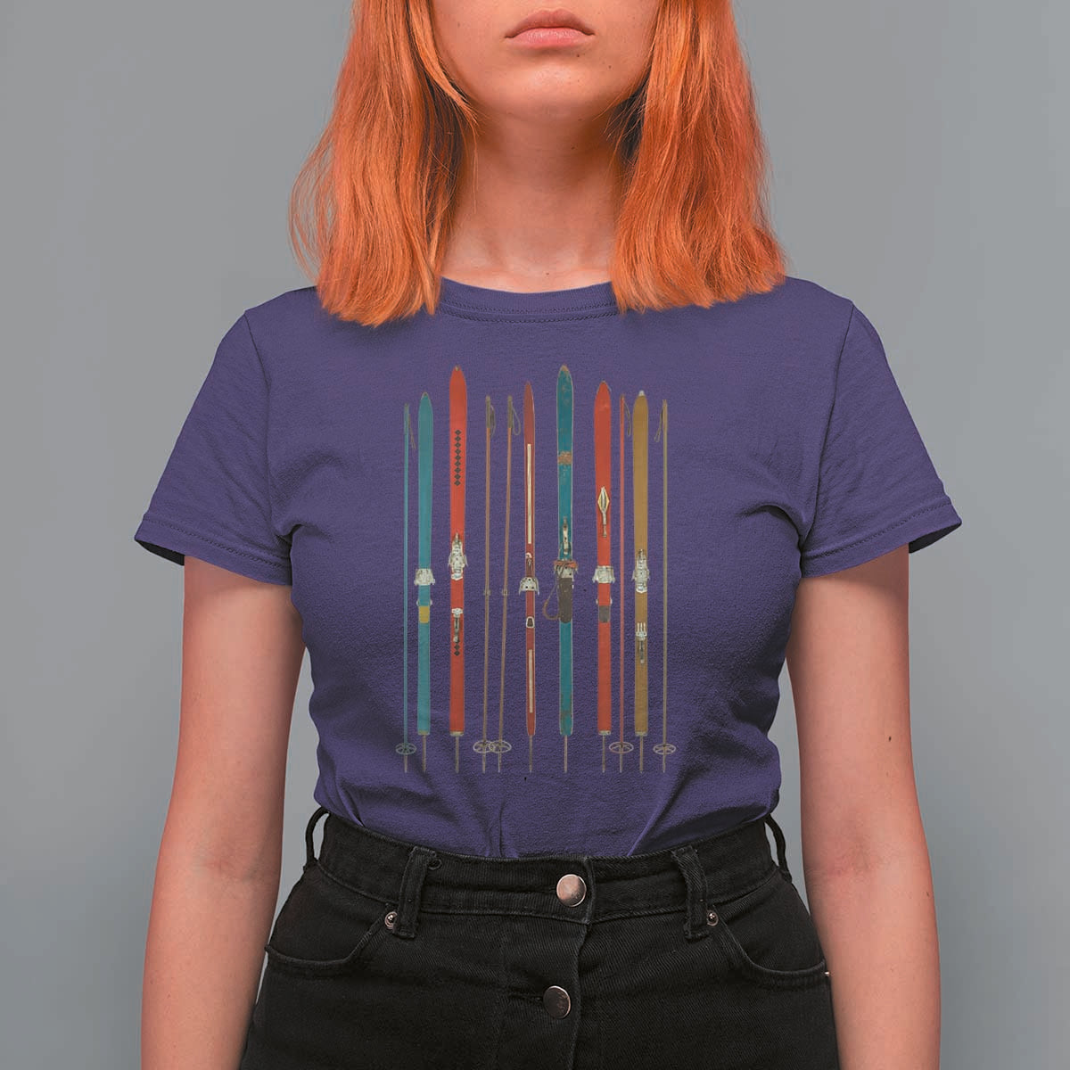 Vintage Skiblades Skiboards Skiing Ski Season Winter Sport T Shirt For Women - Wonder Print Shop