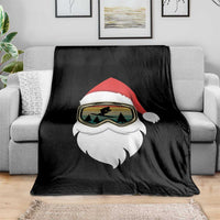 Funny Ski Christmas Winter Sport Skiing Santa Hat Throw Blanket - Wonder Print Shop